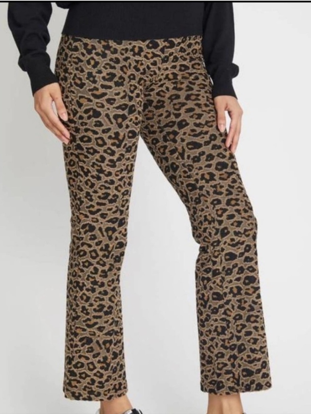 Z Supply Nova Jacquard Leopard Flare Pants Women’s Size XL Boho,Grunge,90’s